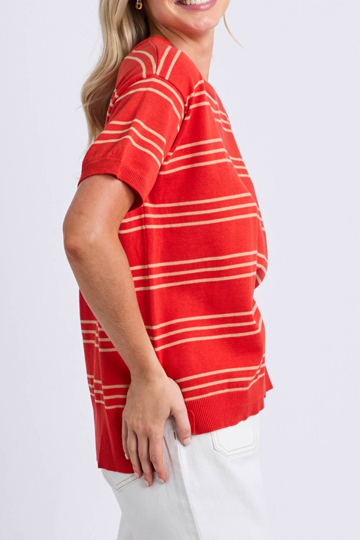 Elm Sofie Knit Tee - Tangello
