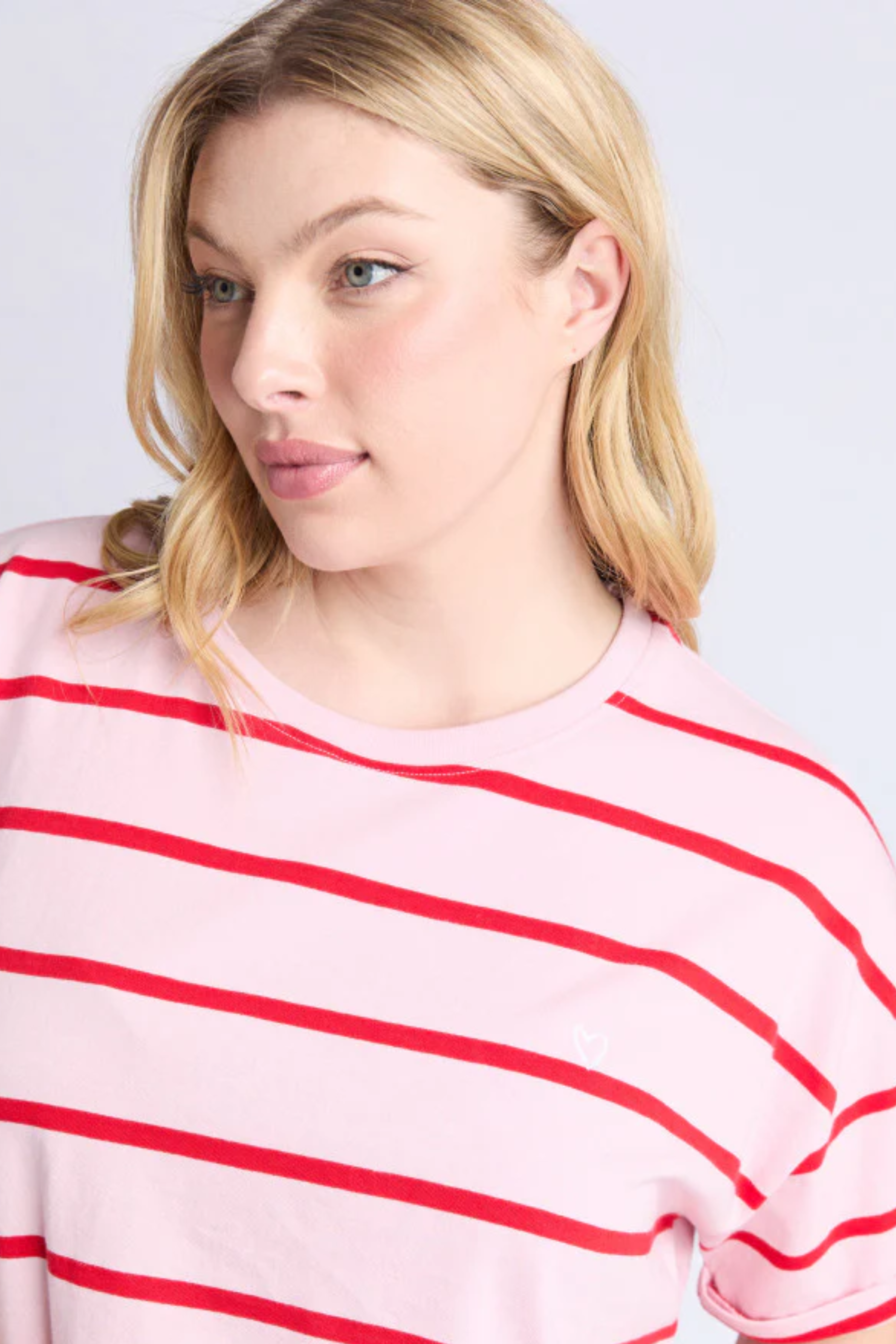 Elm Halli S/S Tee - Pink/Poppy Stripe