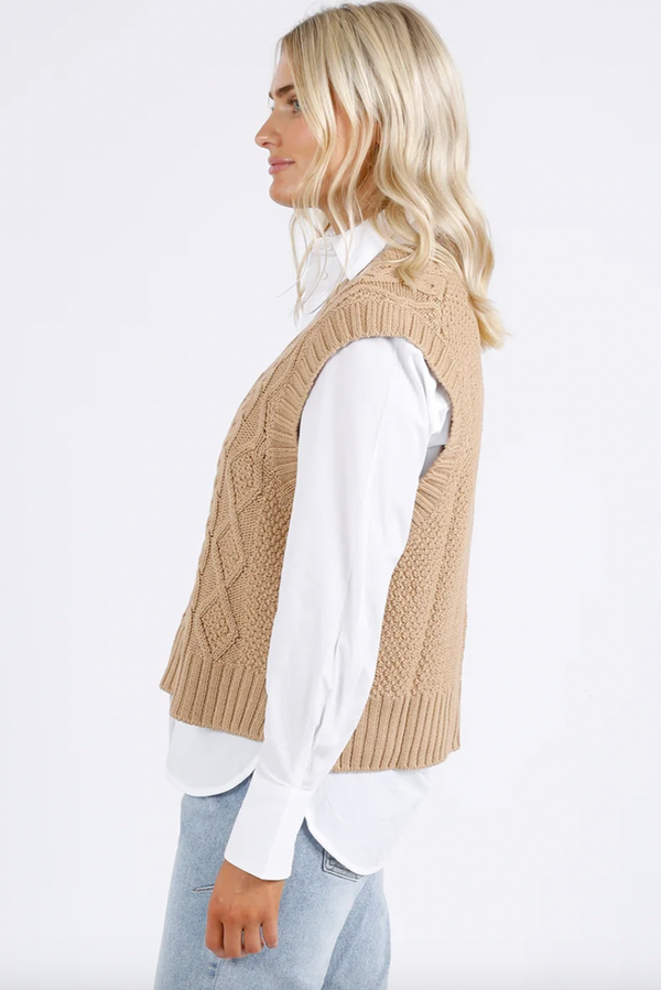 Eva Knitted Vest - Tan