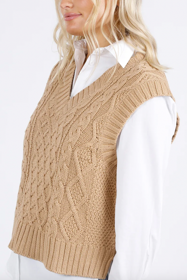 Eva Knitted Vest - Tan