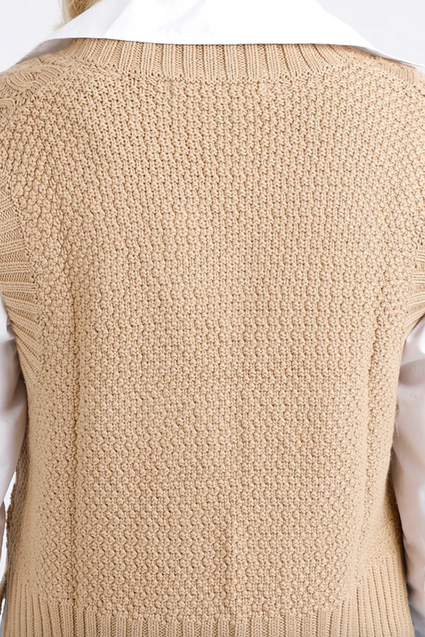 Eva Knitted Vest - Tan