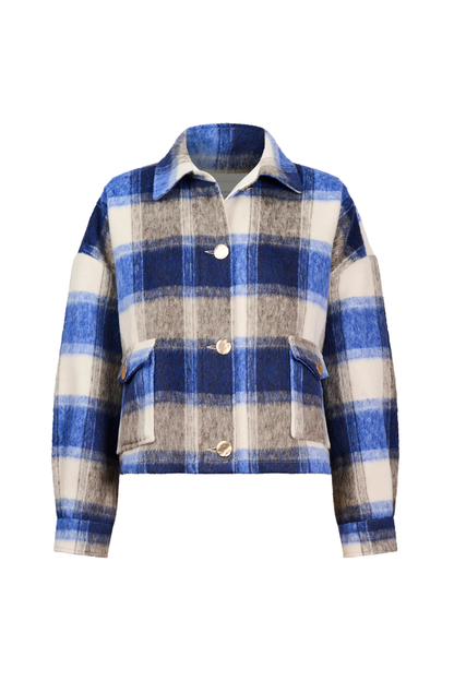 Fargo Cropped Jacket - Blue