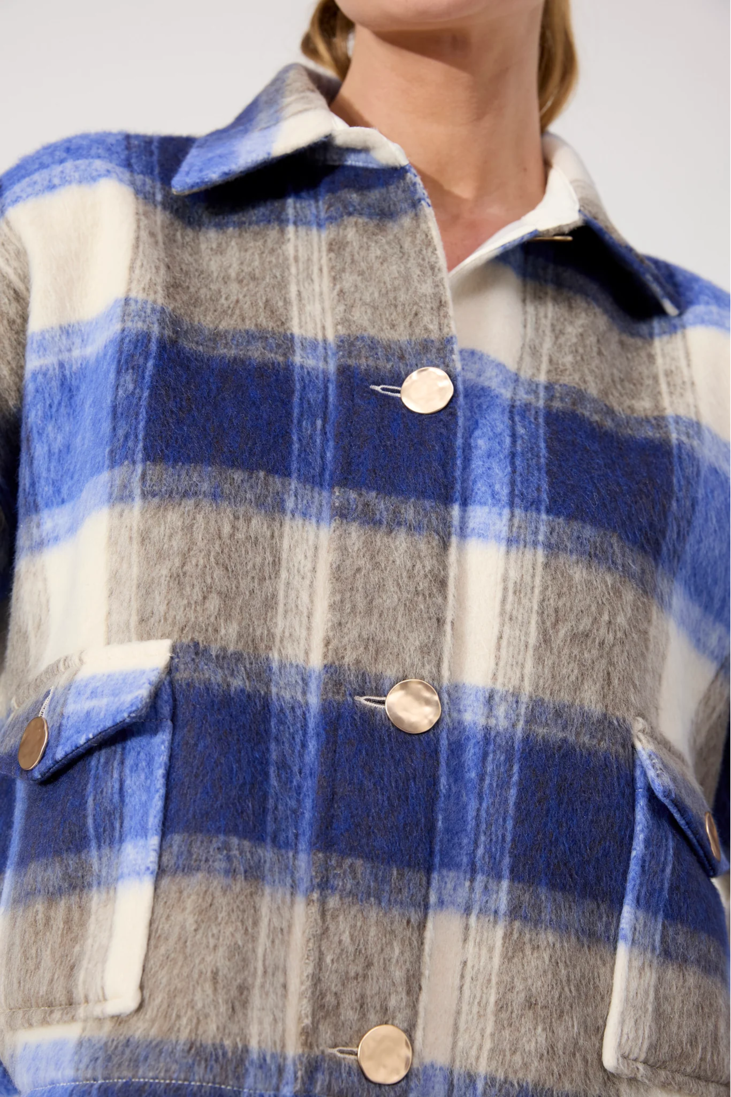 Fargo Cropped Jacket - Blue