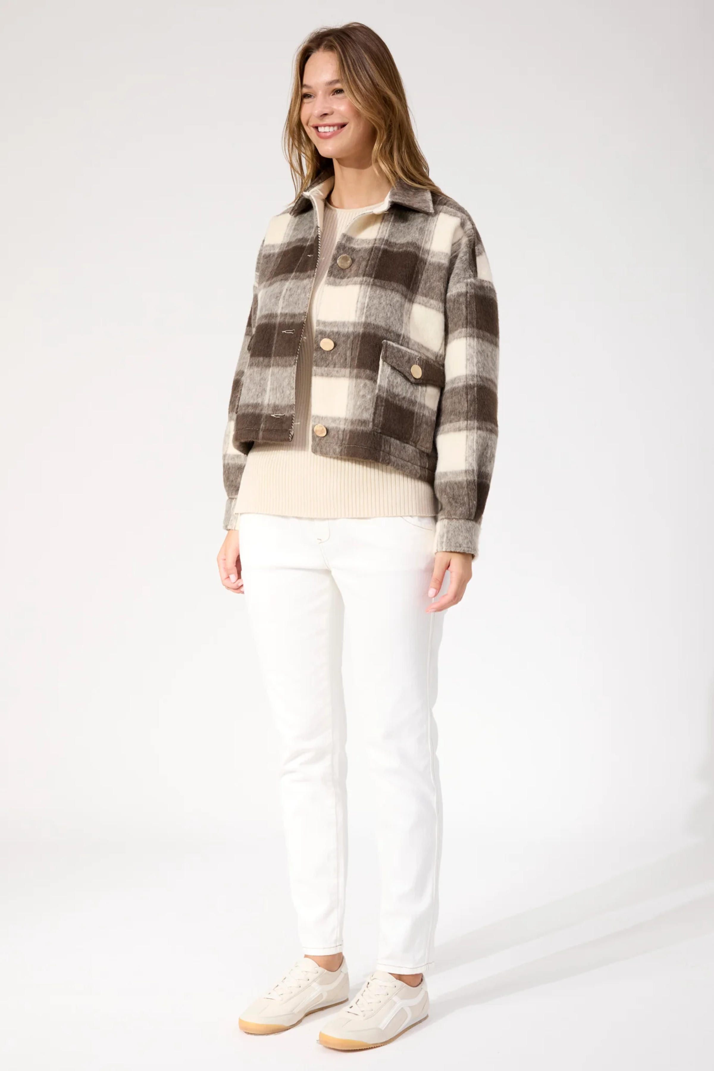 Fargo Cropped Jacket - Brown