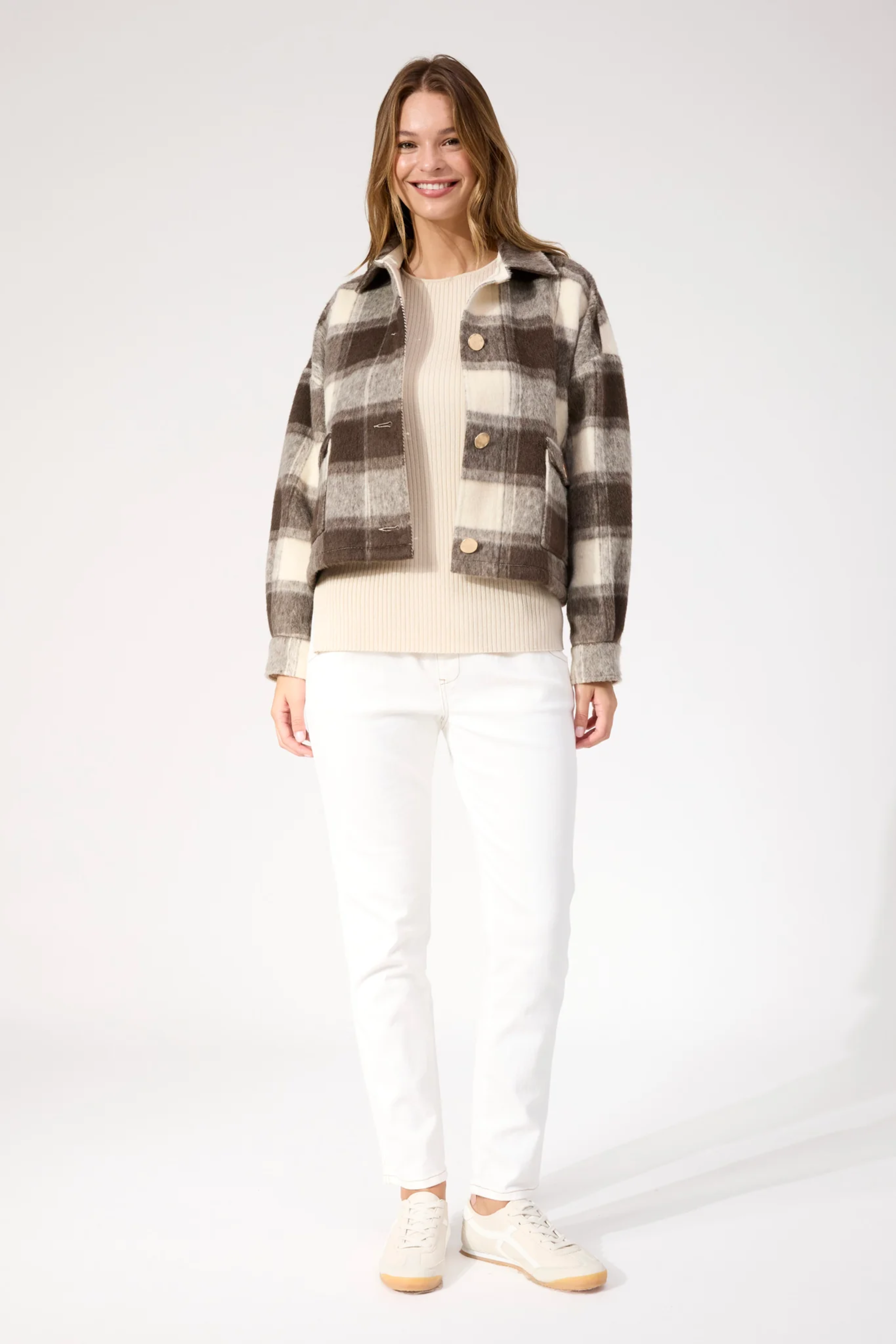 Fargo Cropped Jacket - Brown