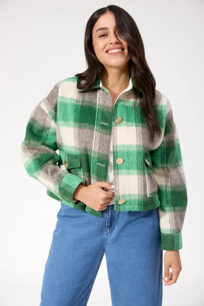 Fargo Cropped Jacket - Green