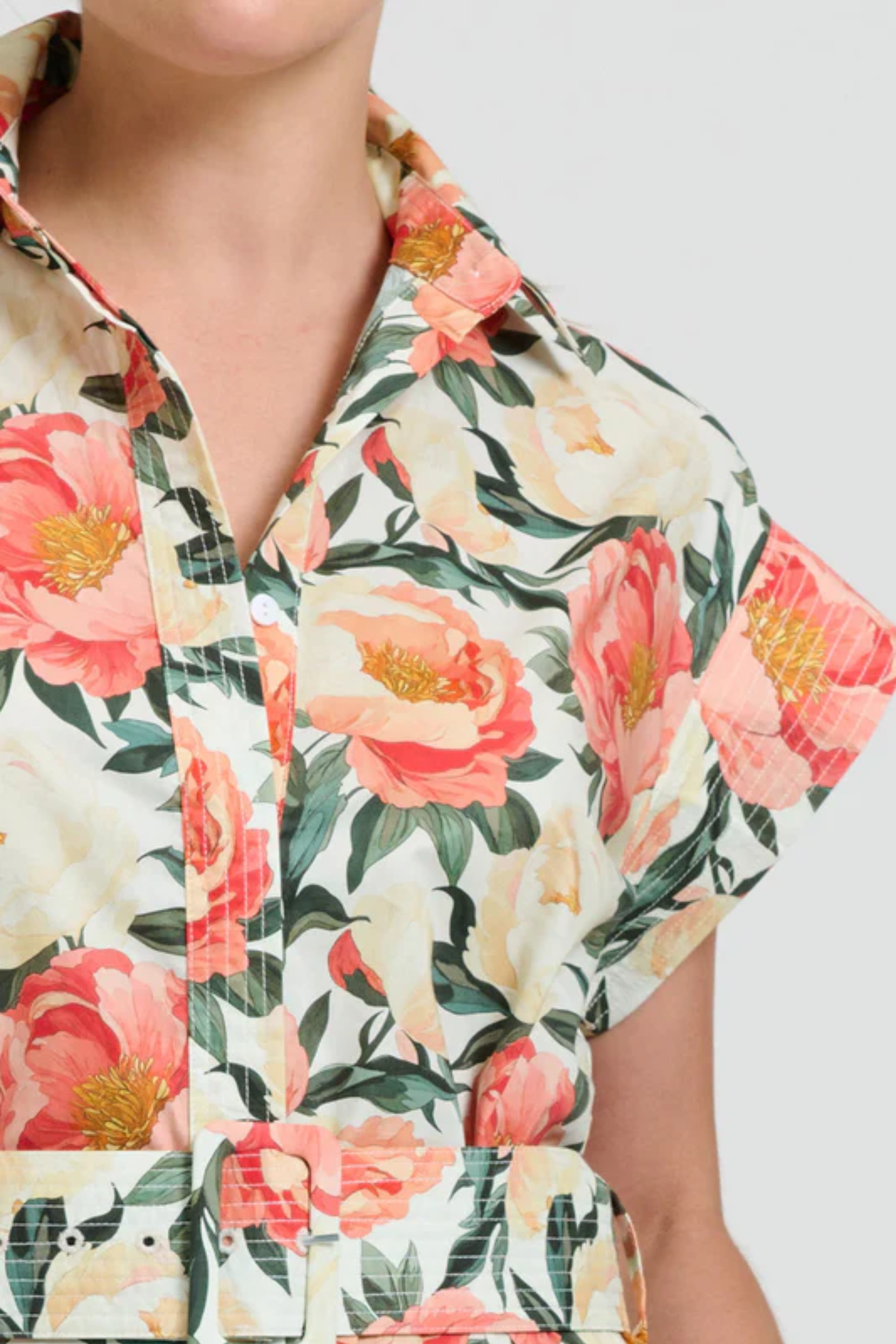 Fifi Shirt Dress - Peony