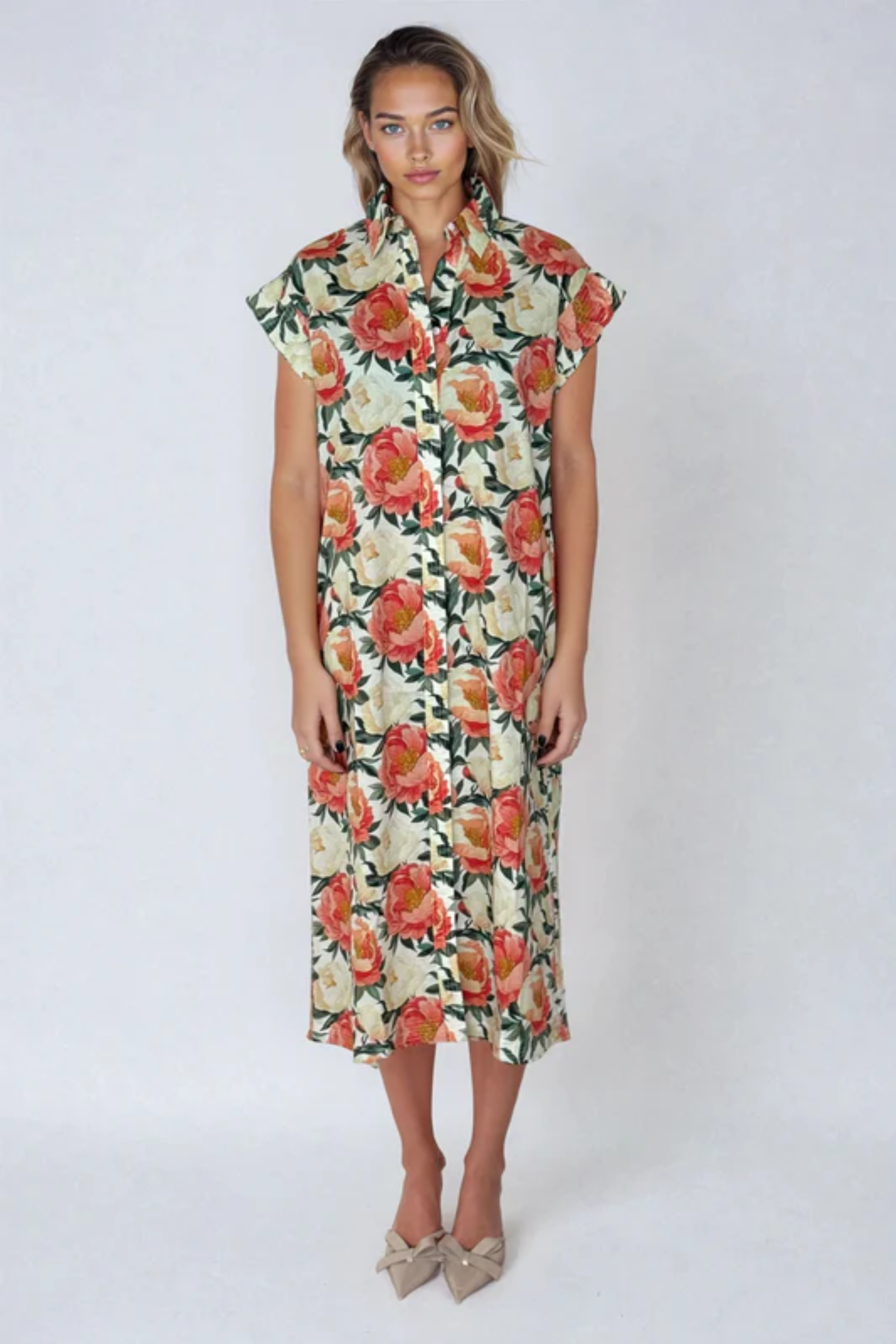 Fifi Shirt Dress - Peony