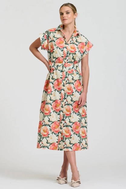 Fifi Shirt Dress - Peony