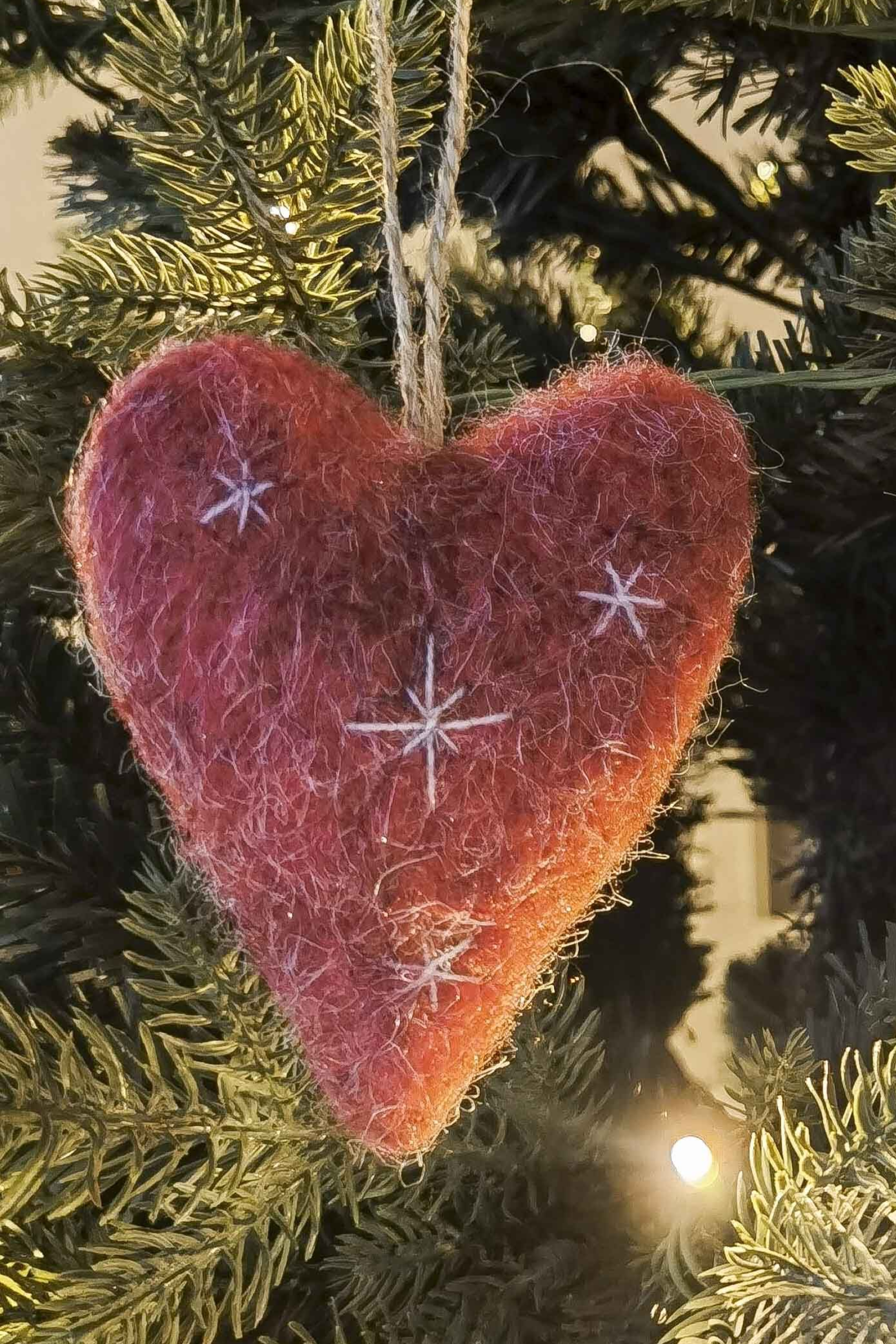 Fluffy Heart & Star Hanging Decoration