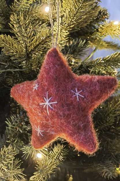 Fluffy Heart & Star Hanging Decoration