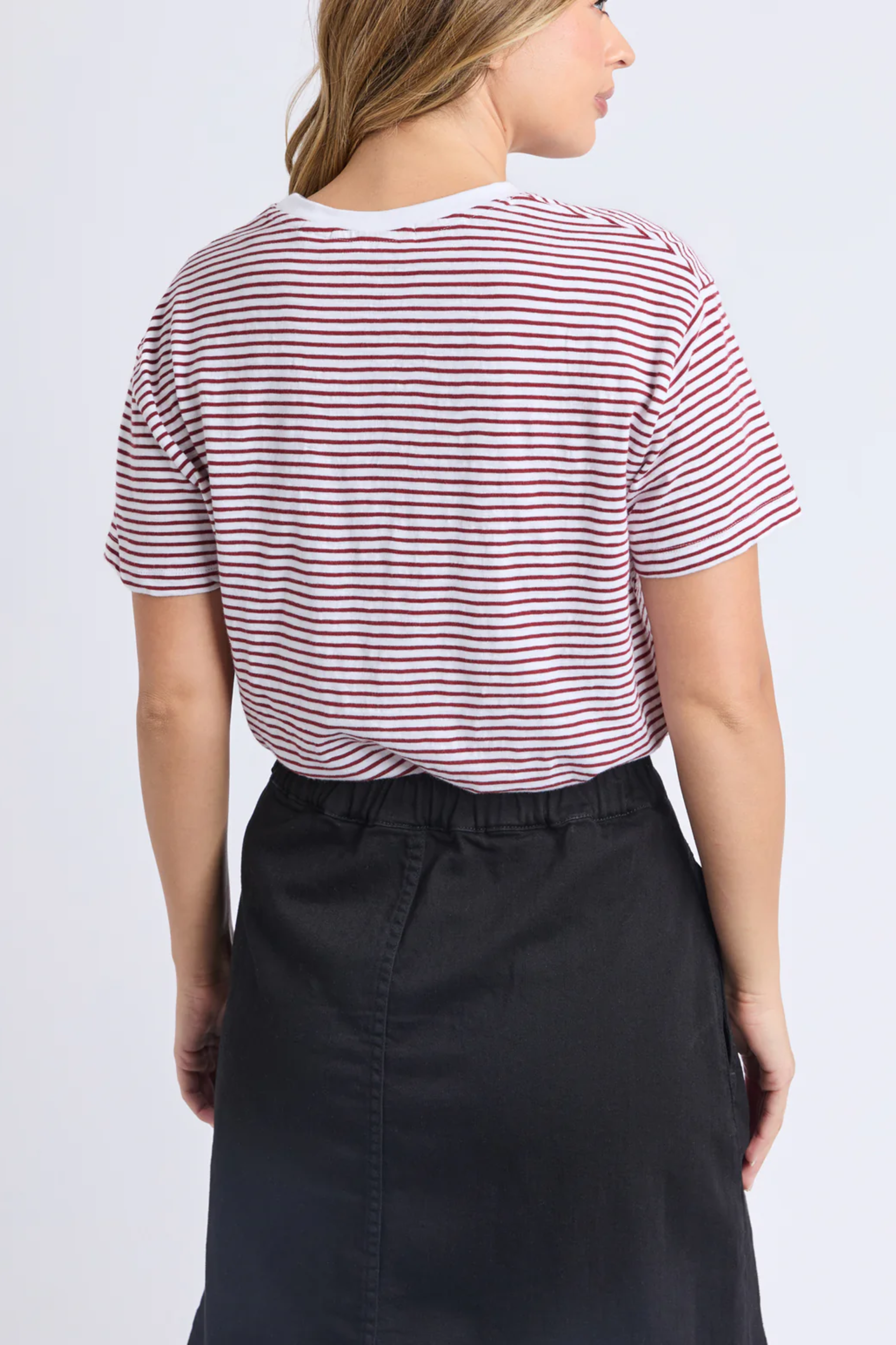 Foxwood Hutch Stripe Tee - Russet/White Stripe