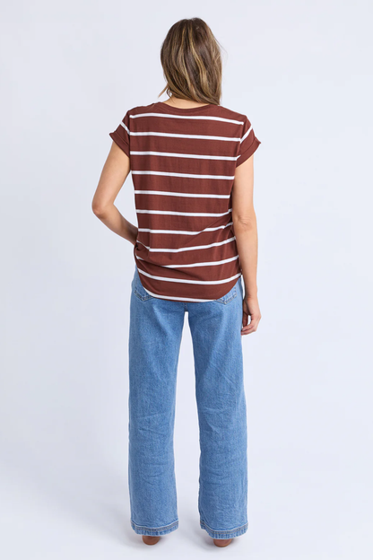 Foxwood Manly Stripe Tee - Ch/White Stripe