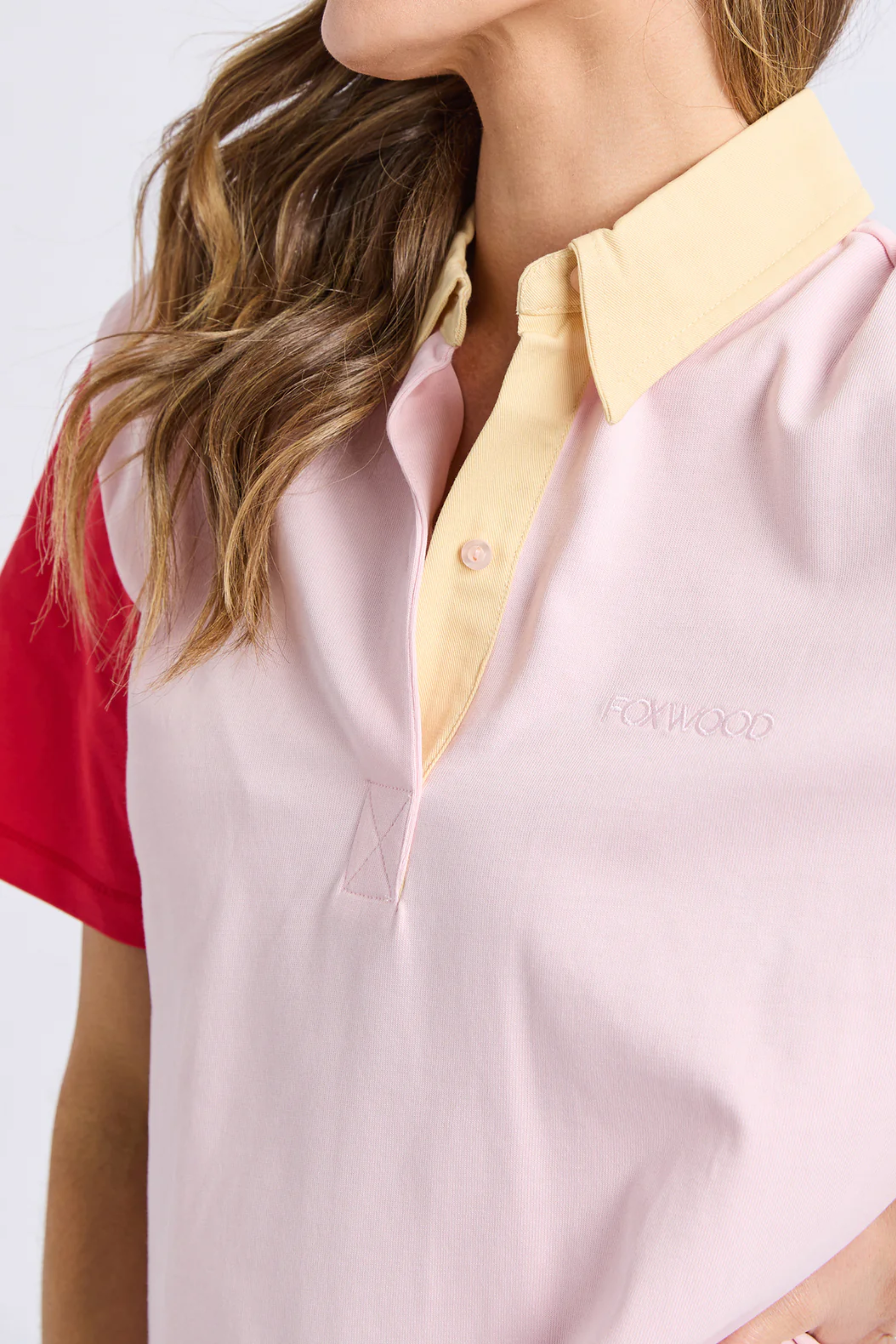 Foxwood Mixed Rugby Dress - Pale Pink