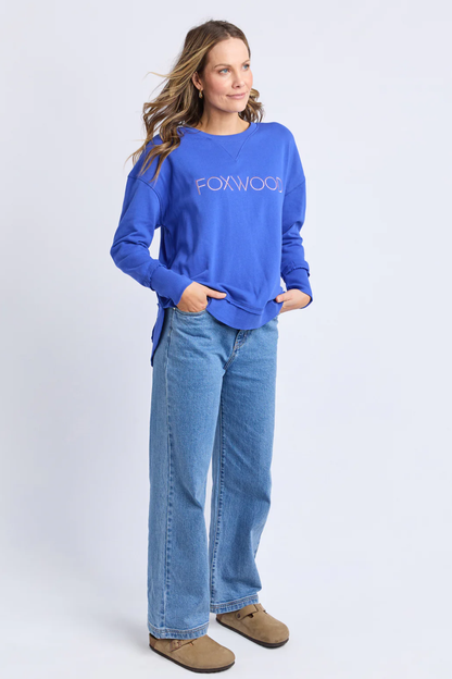 Foxwood Simplified Metallic Crew - Blue