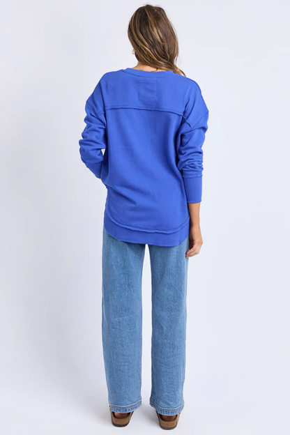 Foxwood Simplified Metallic Crew - Blue