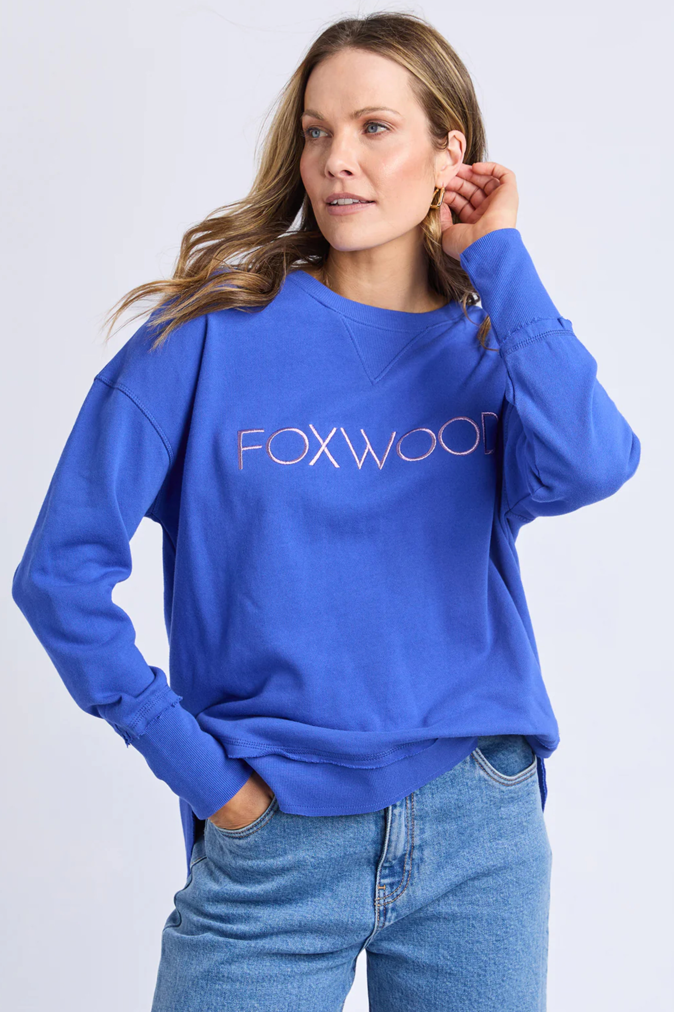 Foxwood Simplified Metallic Crew - Blue