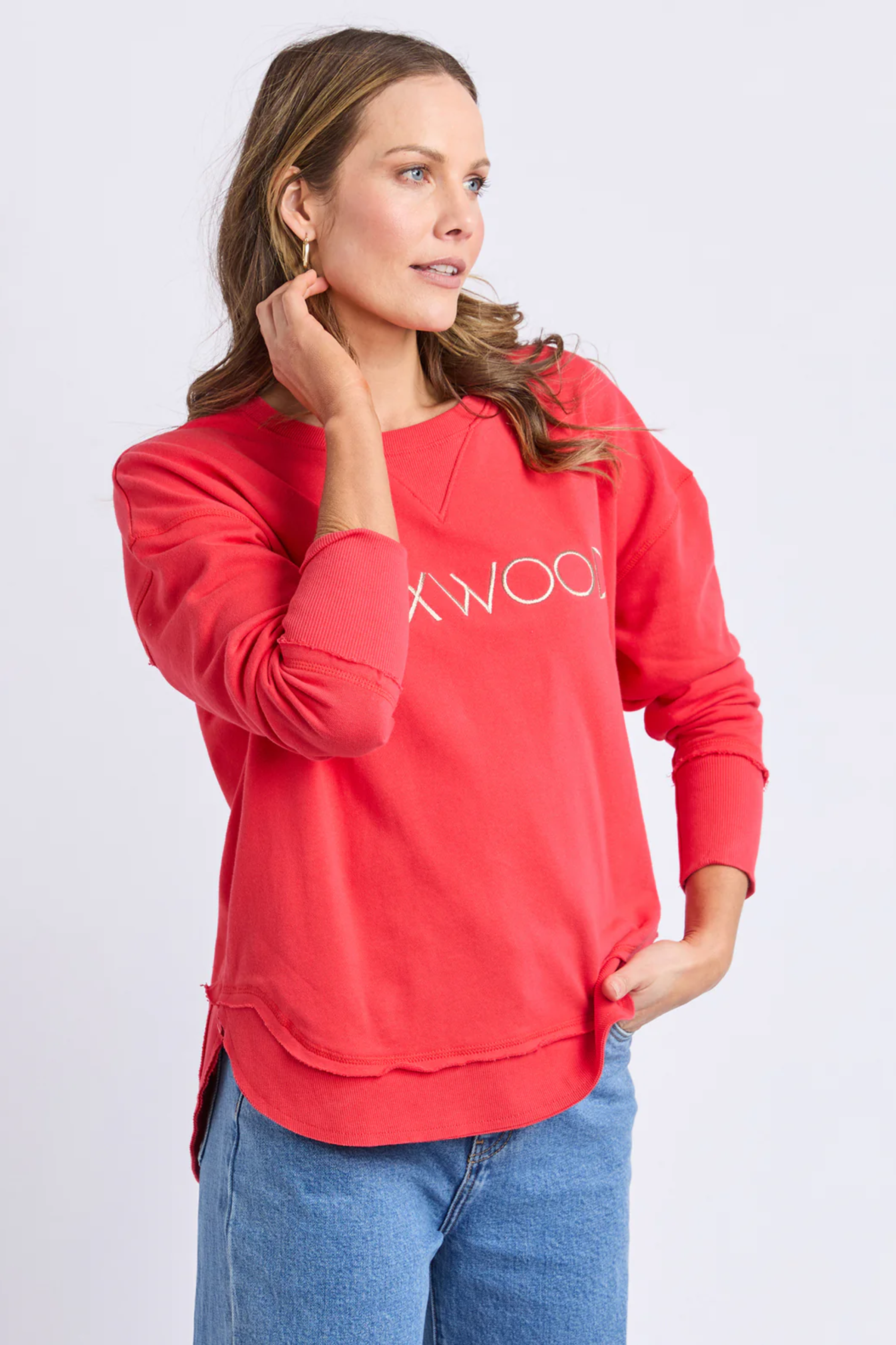 Foxwood Simplified Metallic Crew - Red