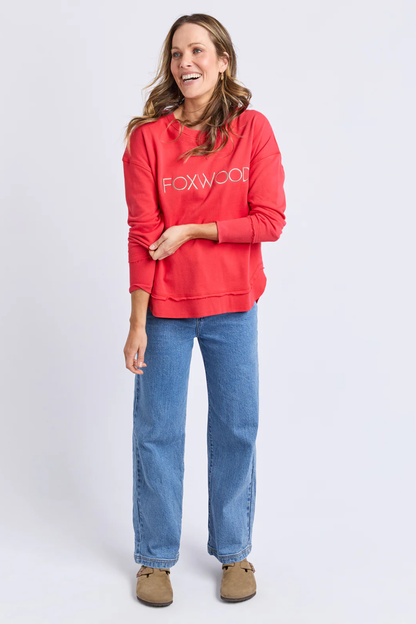 Foxwood Simplified Metallic Crew - Red