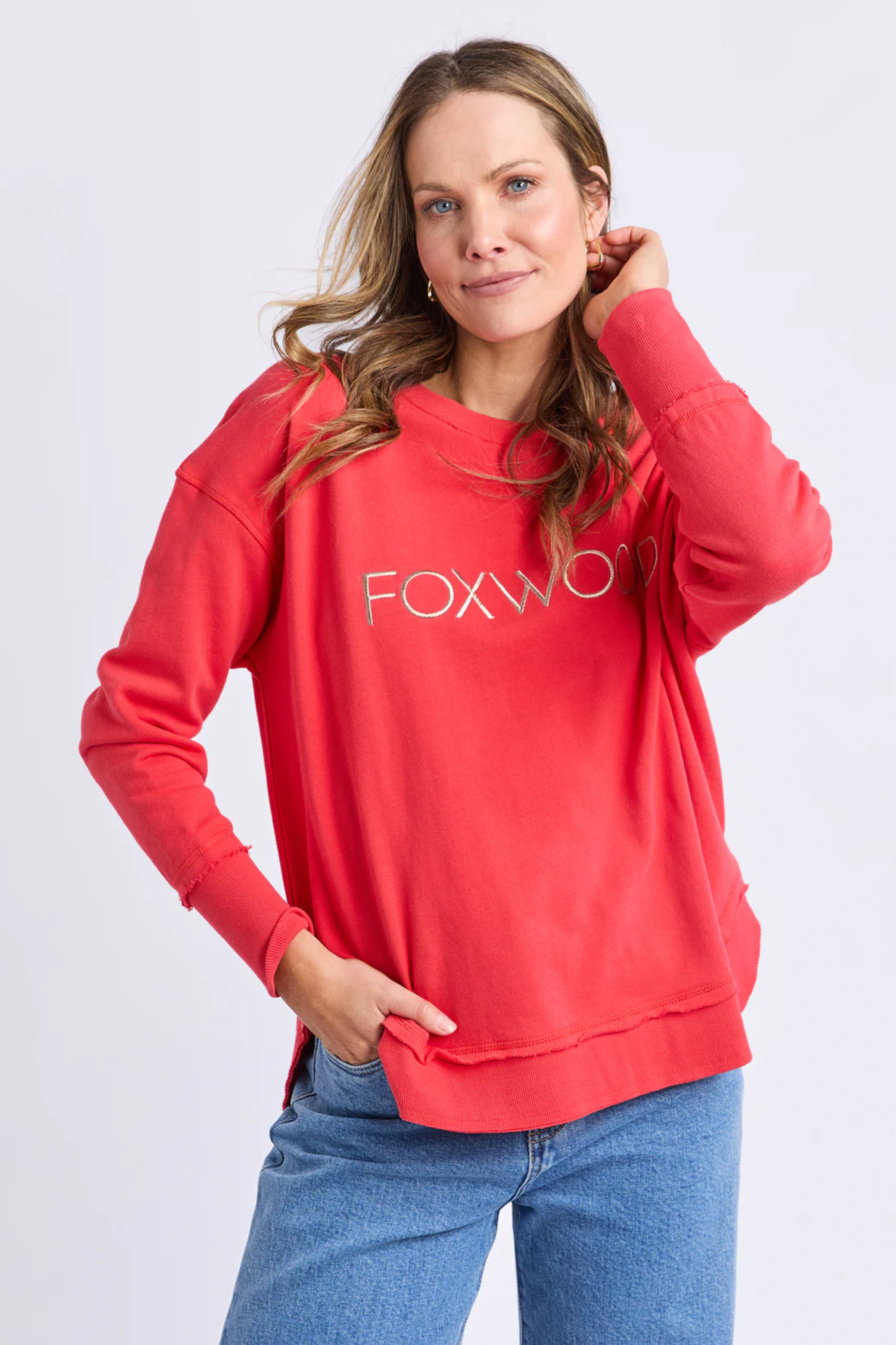 Foxwood Simplified Metallic Crew - Red