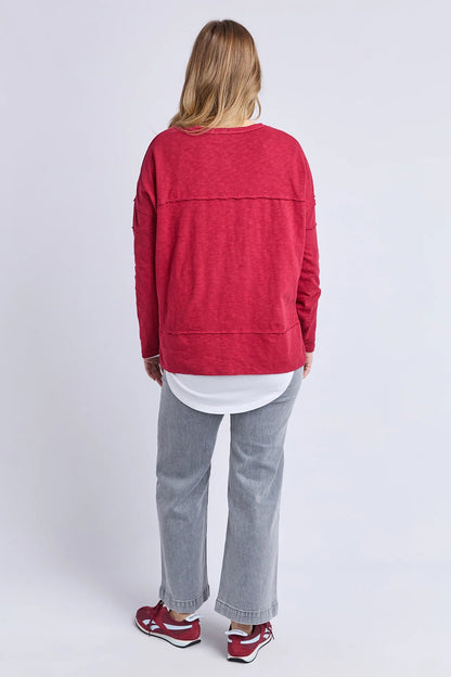Jayne Throw On Top - Rhubarb Red