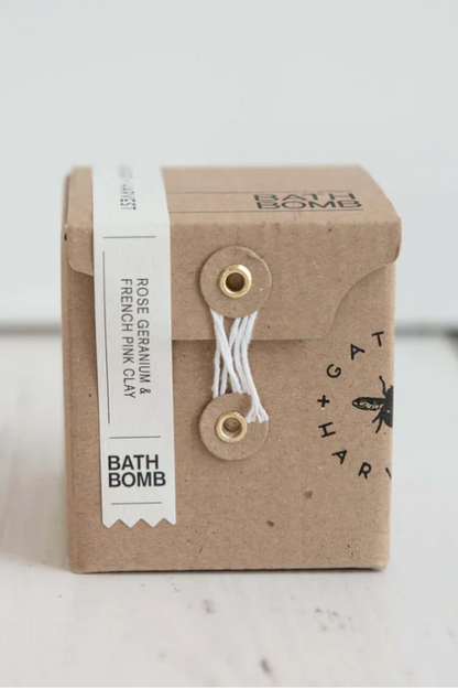 Natural Bath Bomb - Rose Geranium & Pink Clay