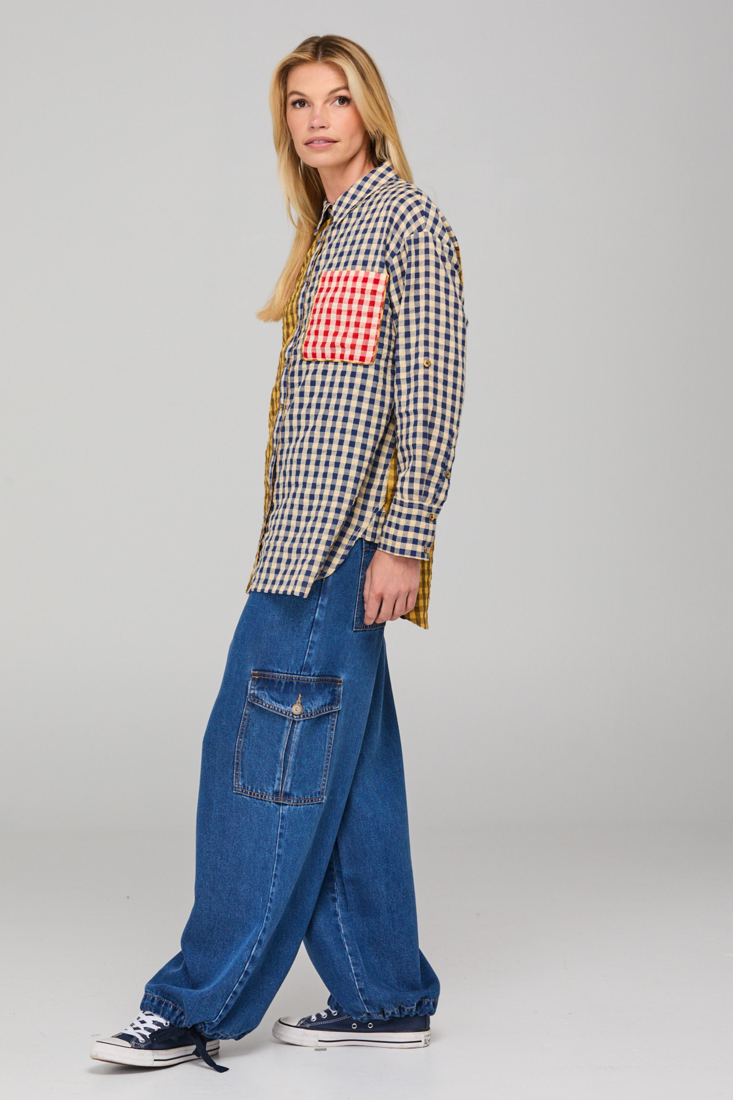Gillie Shirt - Navy Spliced