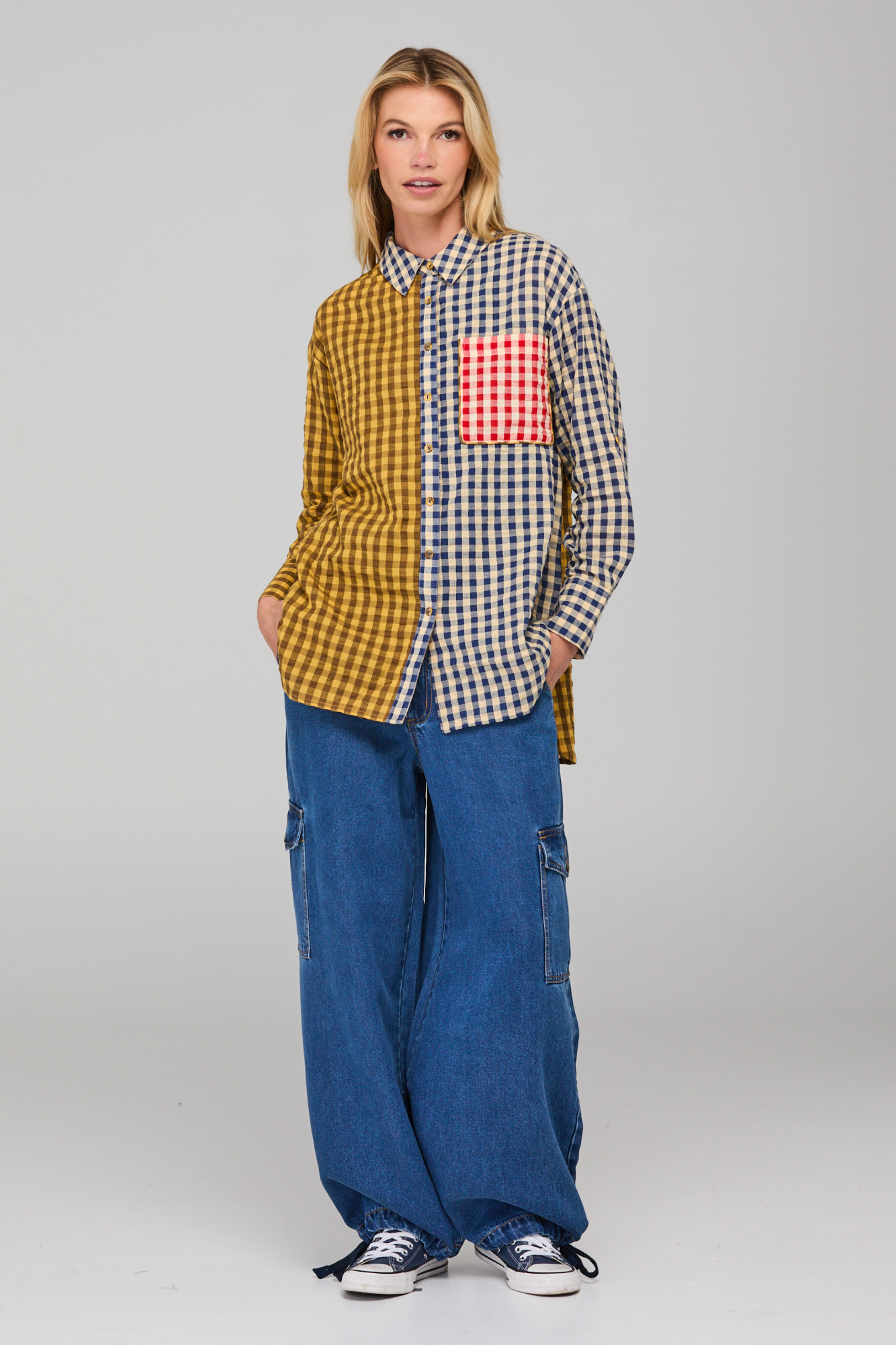 Gillie Shirt - Navy Spliced