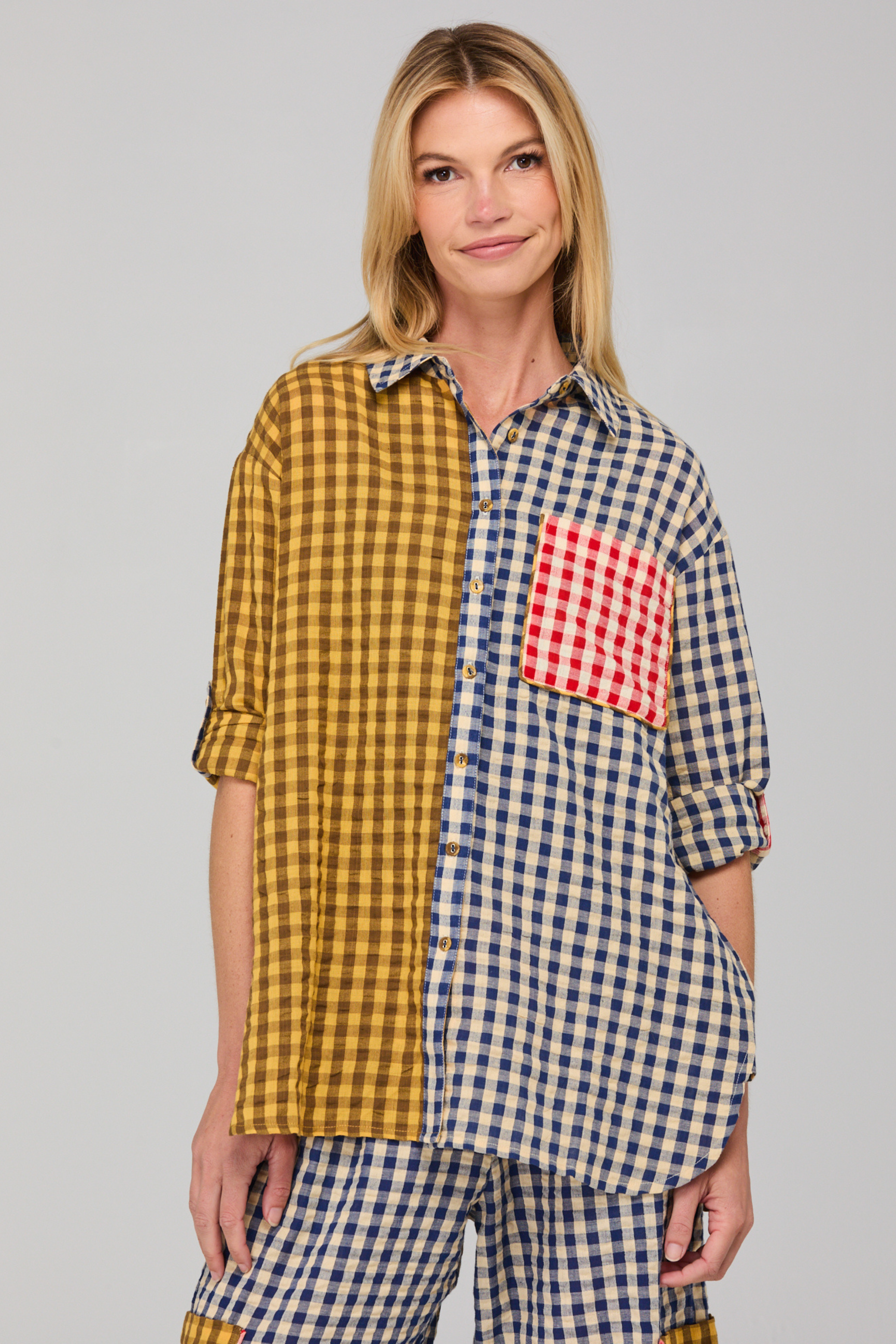 Gillie Shirt - Navy Spliced