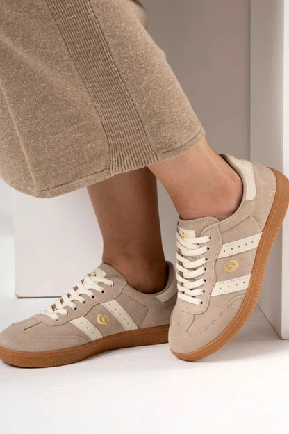 Goodsole 2001 Parallel Sneaker - Tropical Taupe/Ivory Suede
