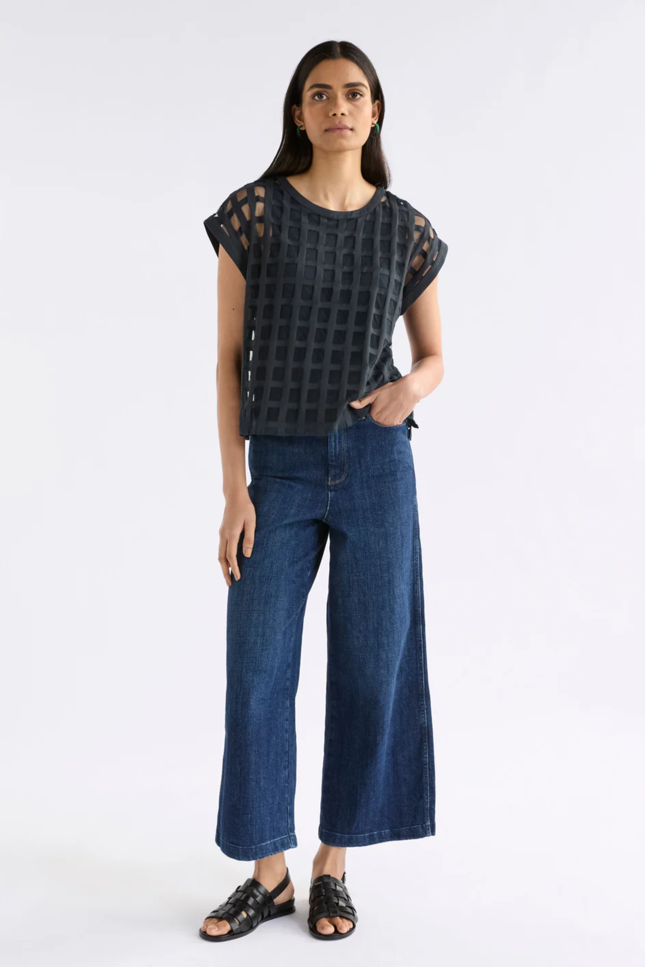 Grid Burnout Top - Space Blue