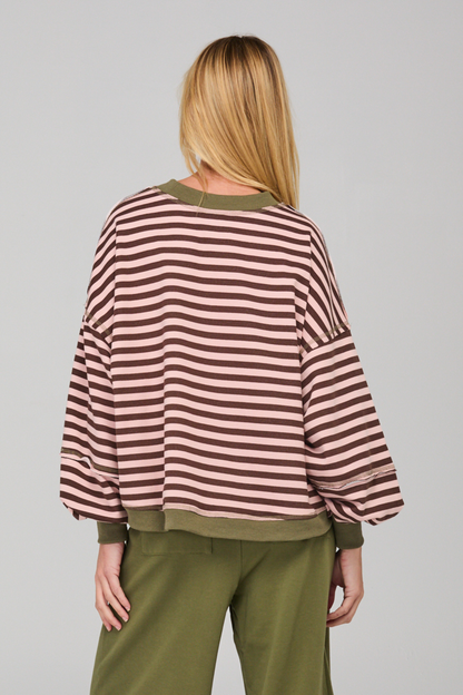 Guru Sweater - Dusty Pink Stripe