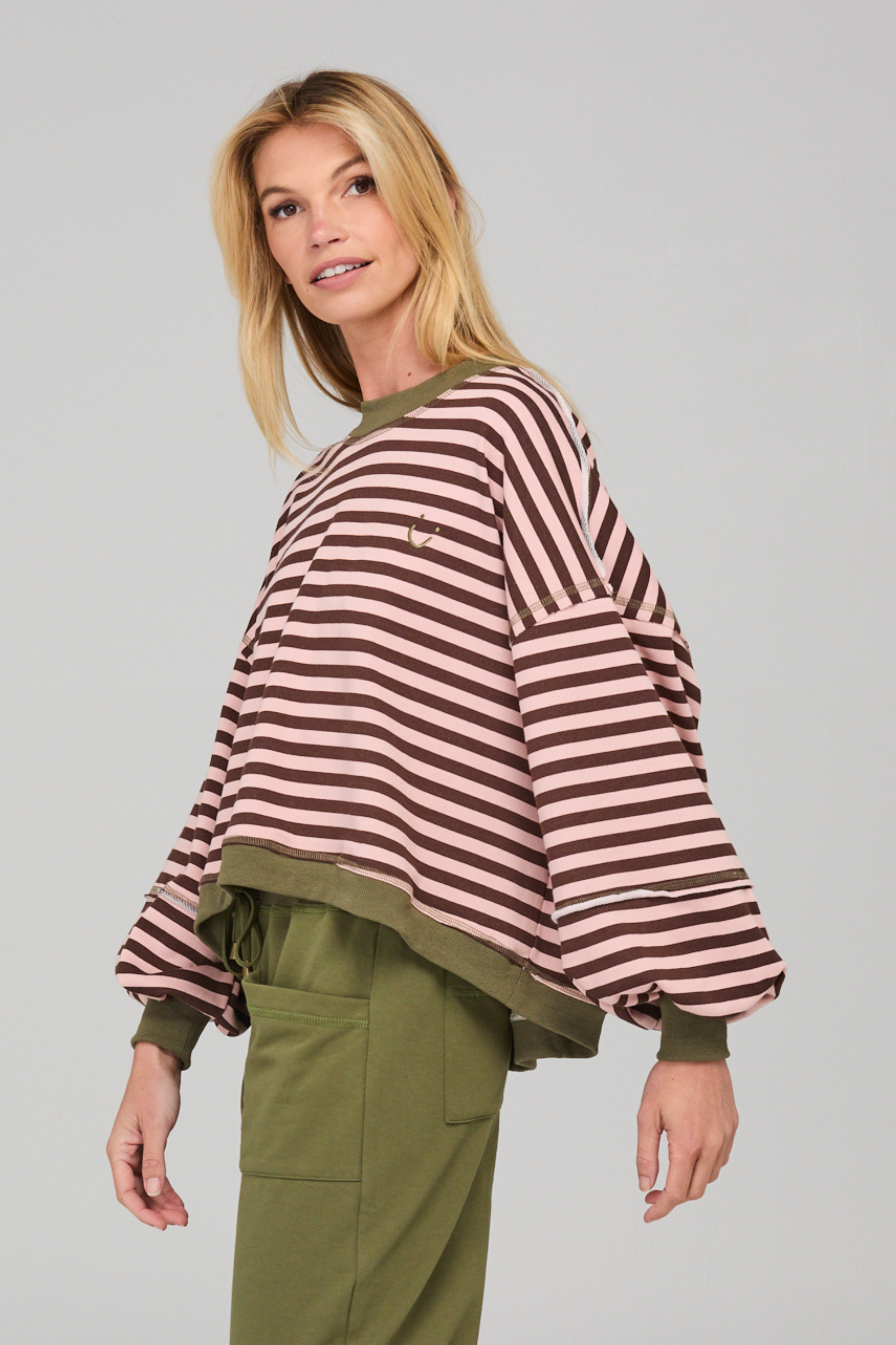 Guru Sweater - Dusty Pink Stripe