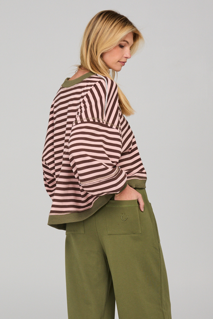 Guru Sweater - Dusty Pink Stripe