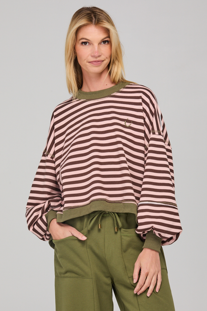 Guru Sweater - Dusty Pink Stripe