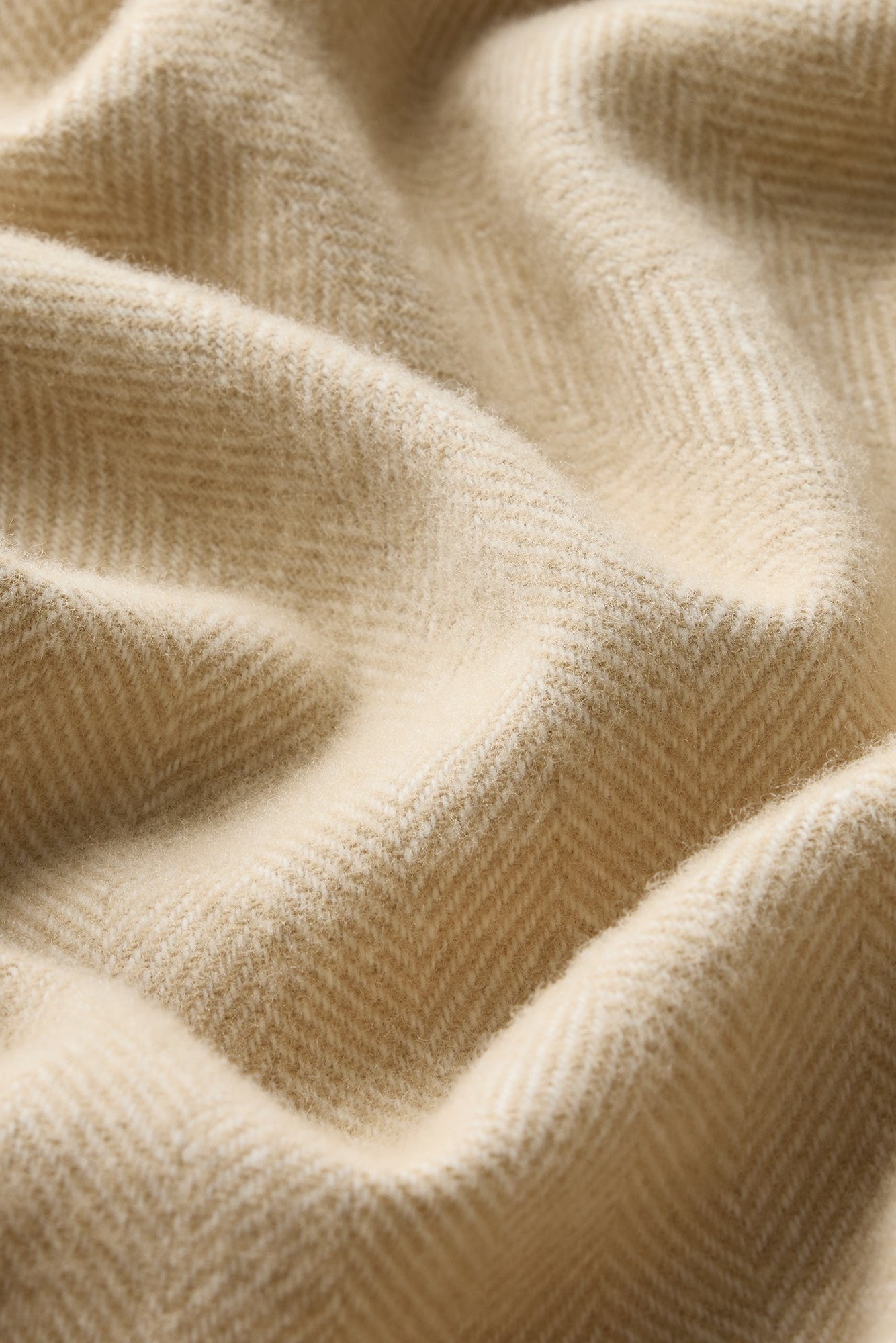 Wool Herringbone Throw - Sand