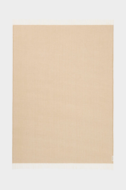 Wool Herringbone Throw - Sand