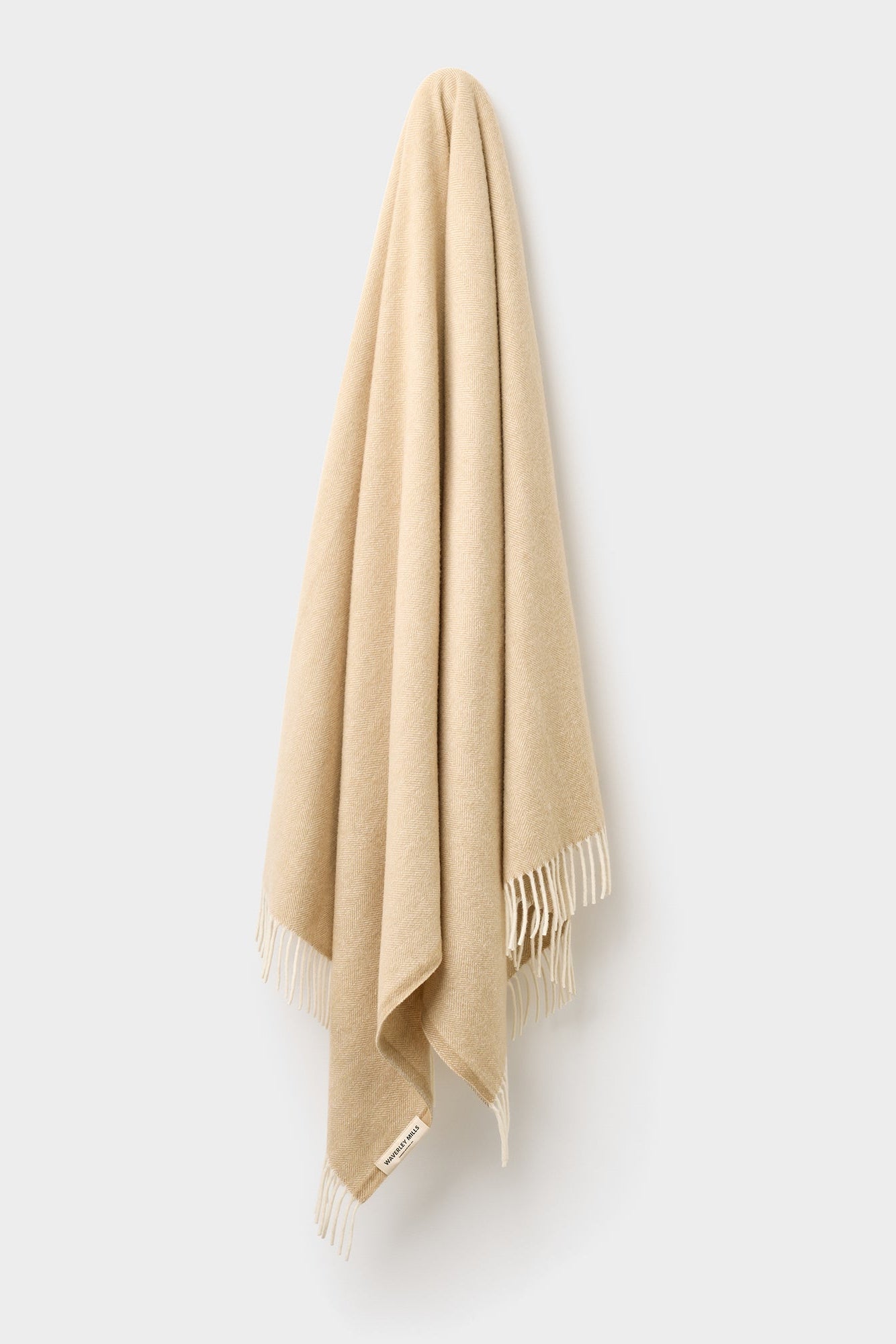 Wool Herringbone Throw - Sand