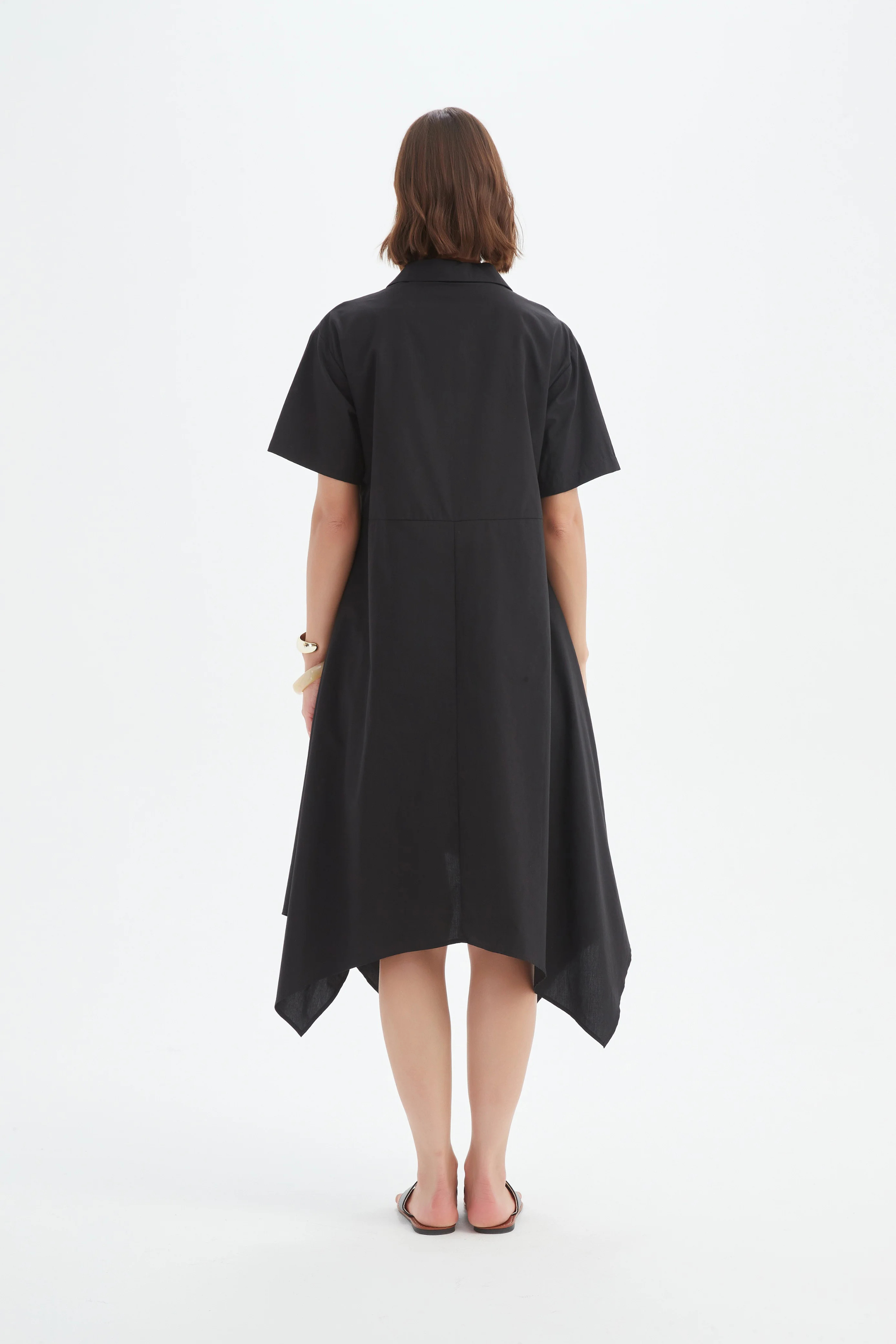 Hanky Hem Shirt Dress - Black