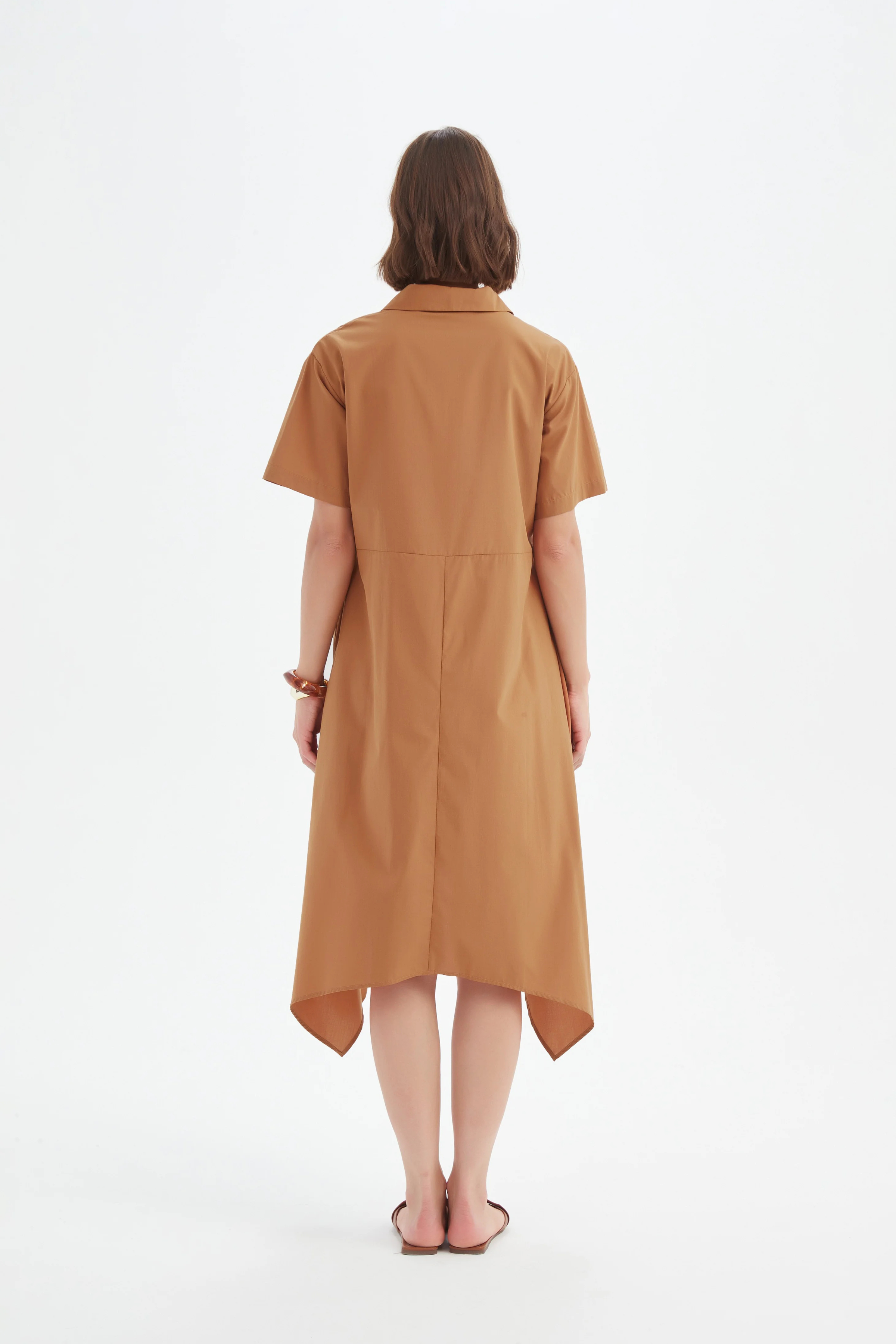 Hanky Hem Shirt Dress - Russet
