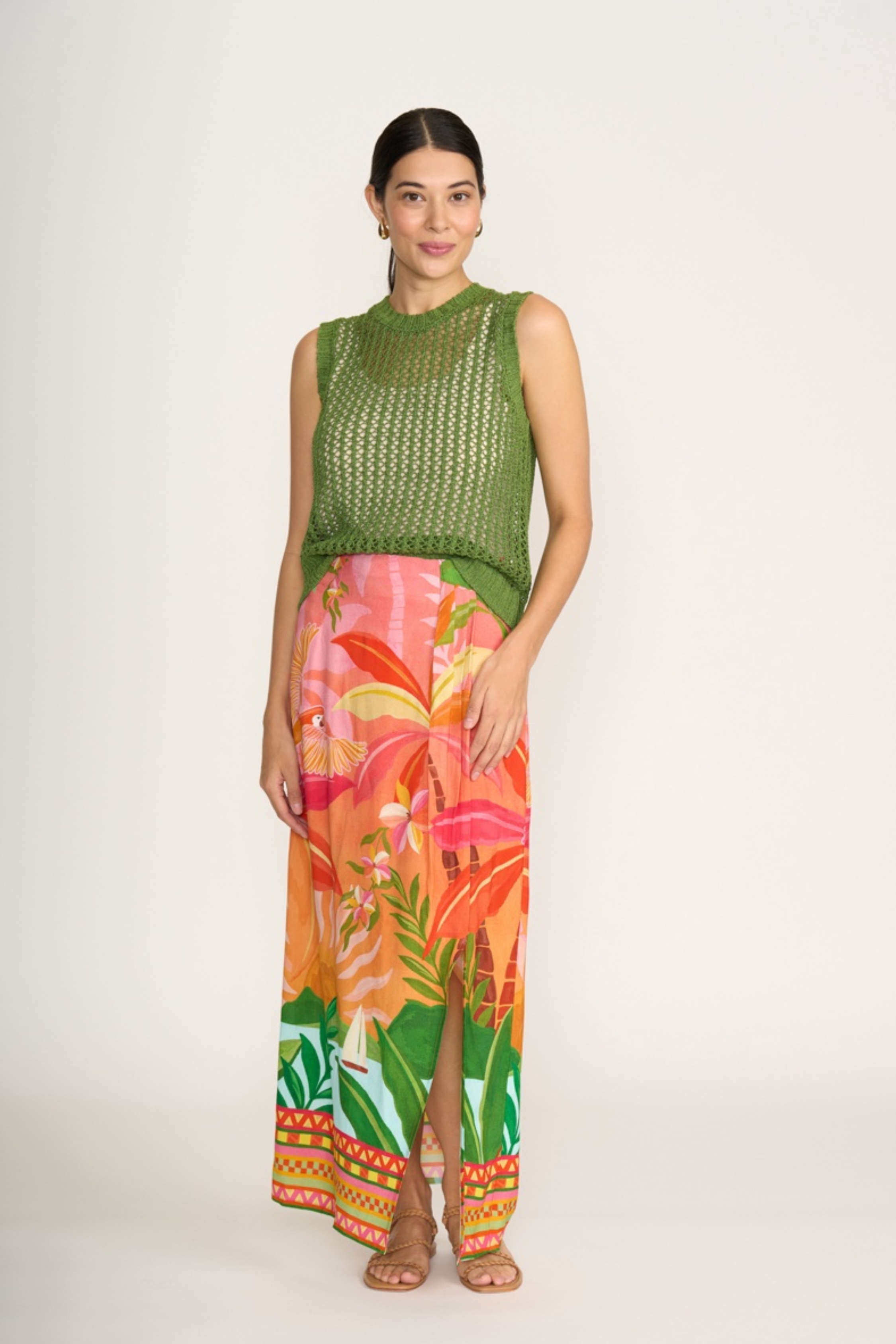 Holey Chic Tank - Leaf