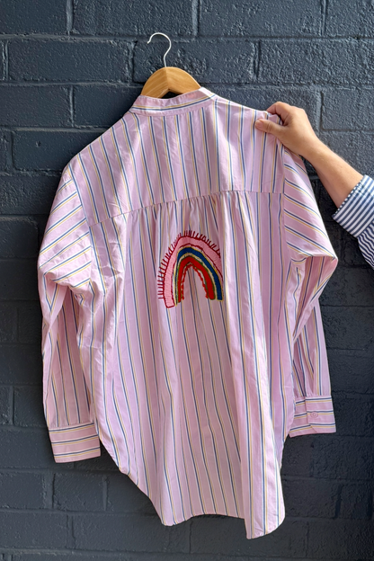 Zoda Cotton Shirt - Pink Rainbow