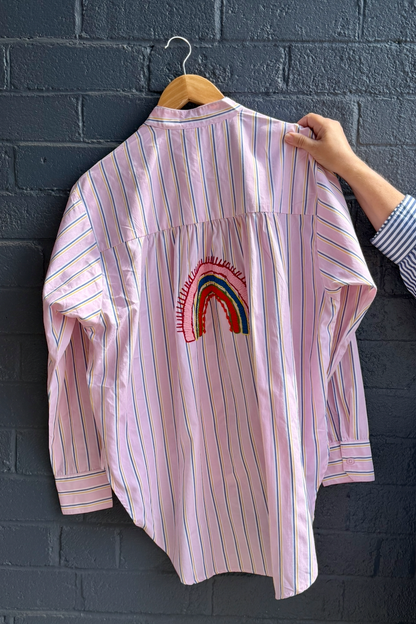 Zoda Cotton Shirt - Blue Rainbow