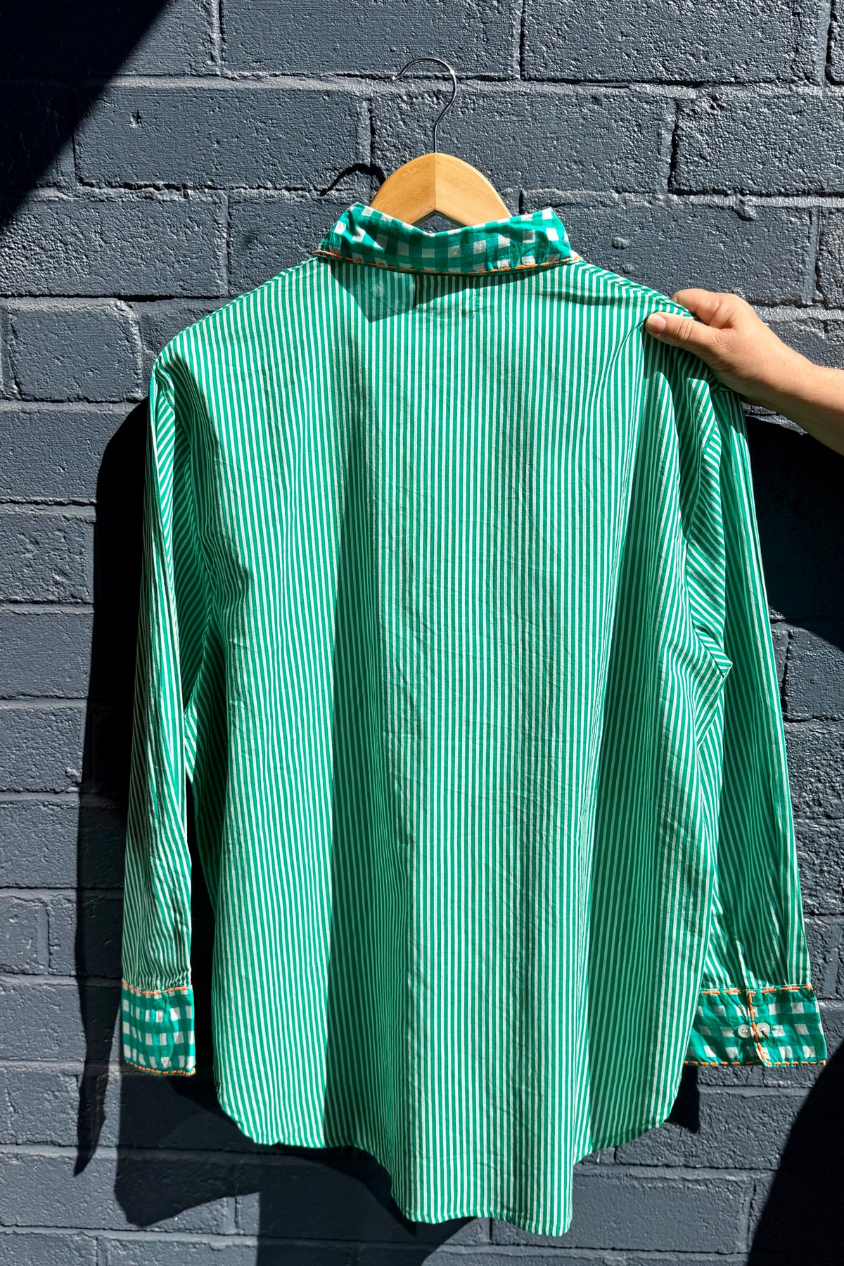 Zoda Cotton Shirt - Green Palm Tree