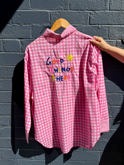 Zoda Cotton Shirt - Good things Pink