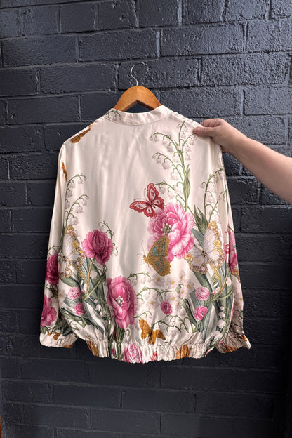 Beige Bomber - Floral