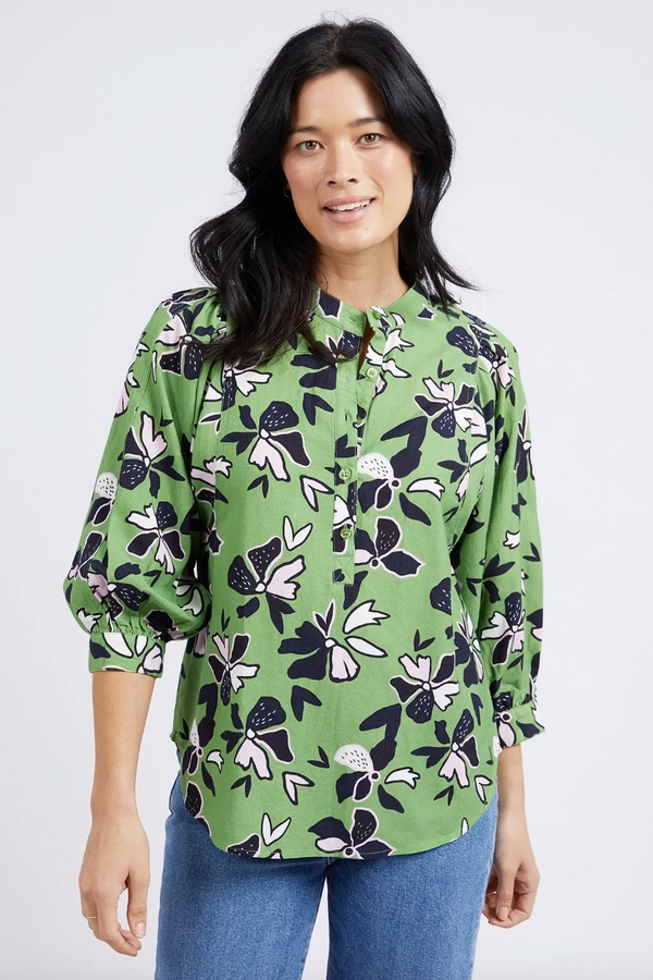 Idyll Floral Shirt - Jungle Green