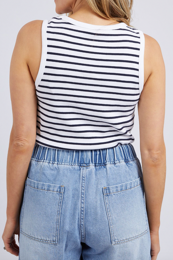 Indra Stripe Tank - Wh/Navy Stripe