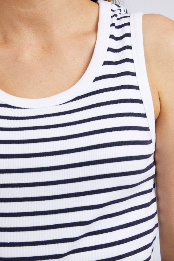 Indra Stripe Tank - Wh/Navy Stripe