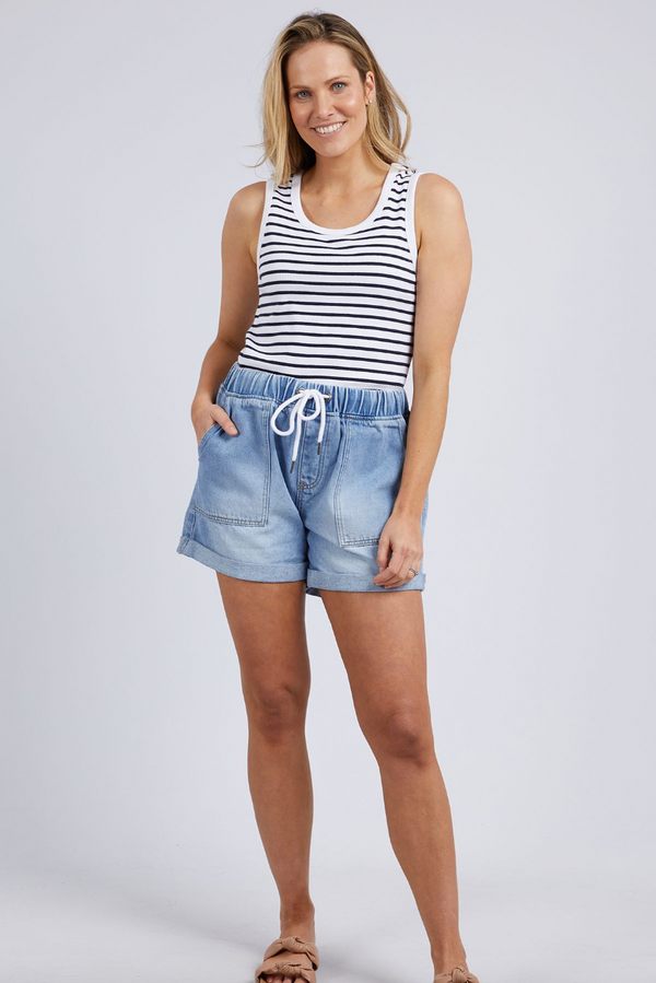 Indra Stripe Tank - Wh/Navy Stripe